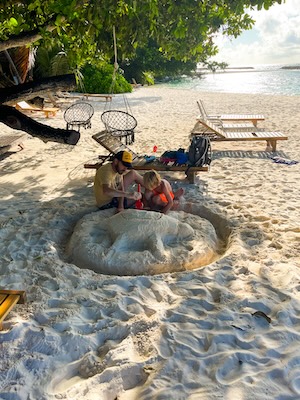 Bikini beach Dharavandhoo Maldives